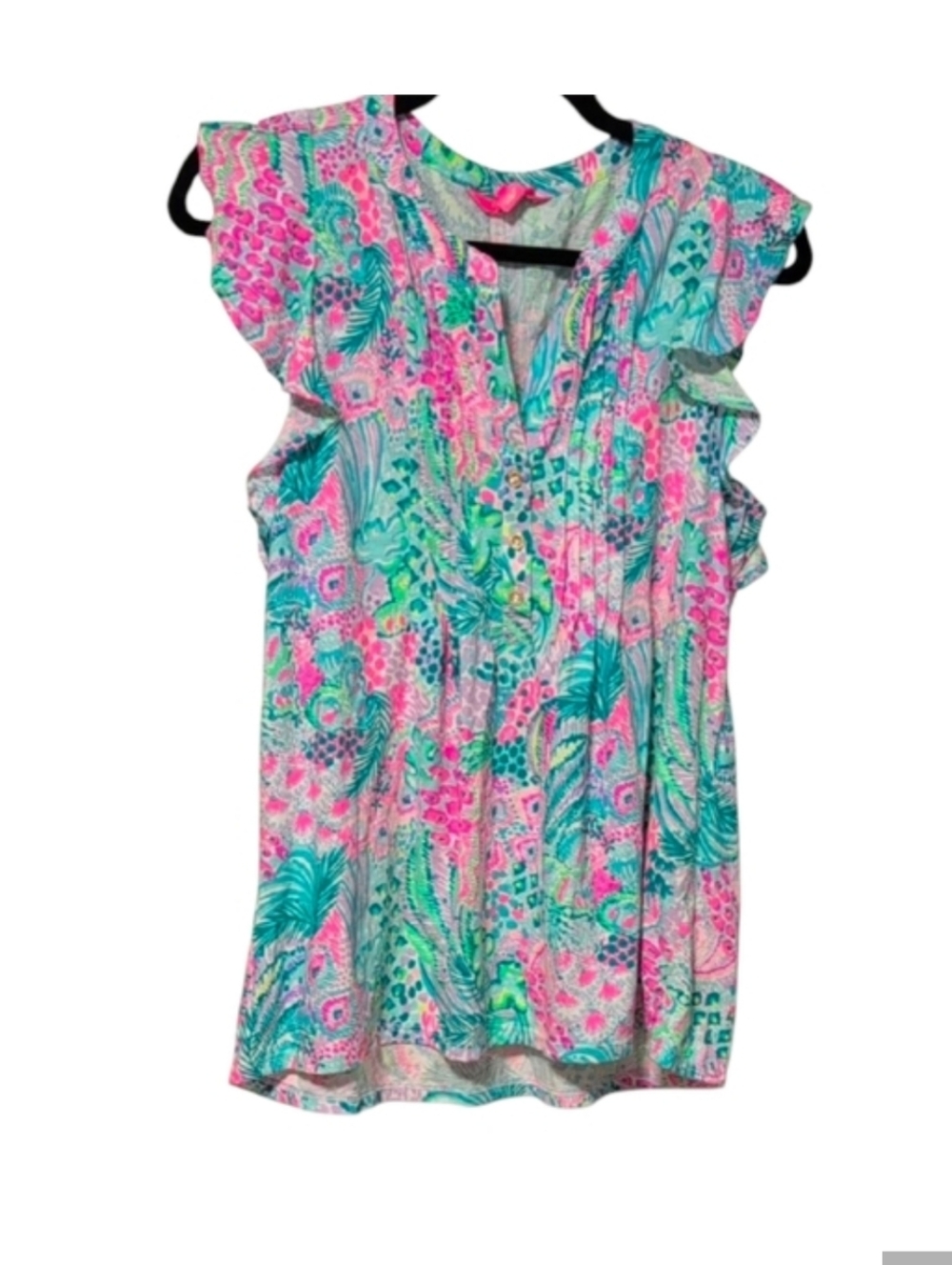 Lilly Pulitzer Golda Top Blouse Multi Banana Split NWOT Pintuck Resort Size Smal